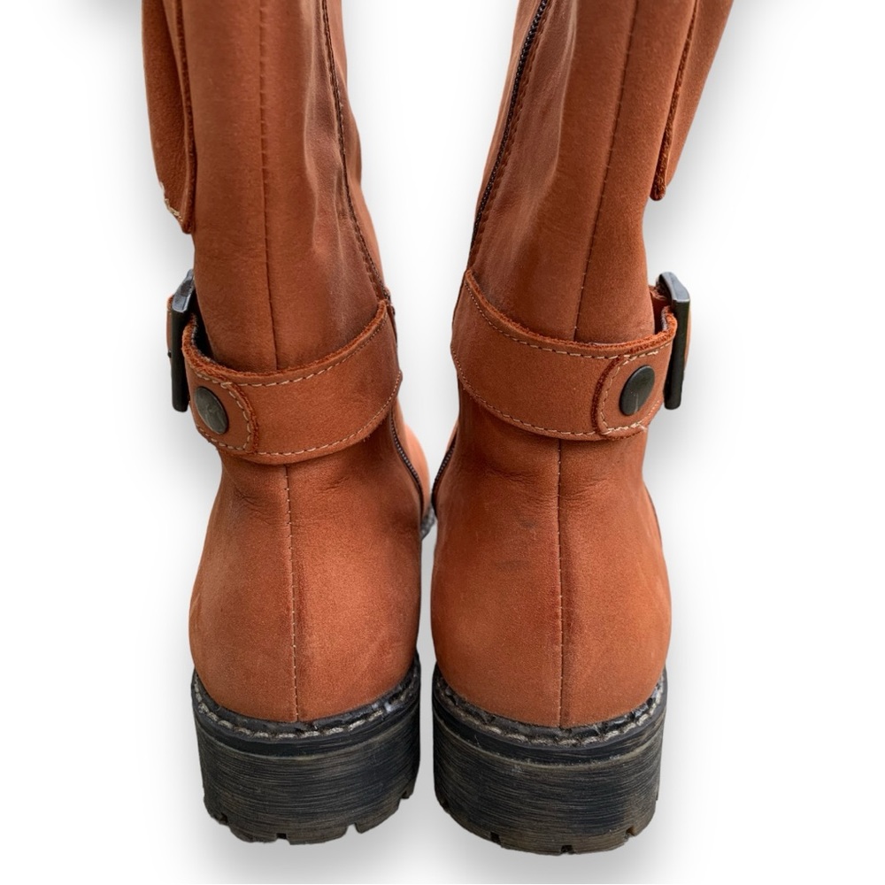 V Italia European Leather Tan Tall Knee High Fall Winter Cargo Combat Boots - Picture 5 of 13